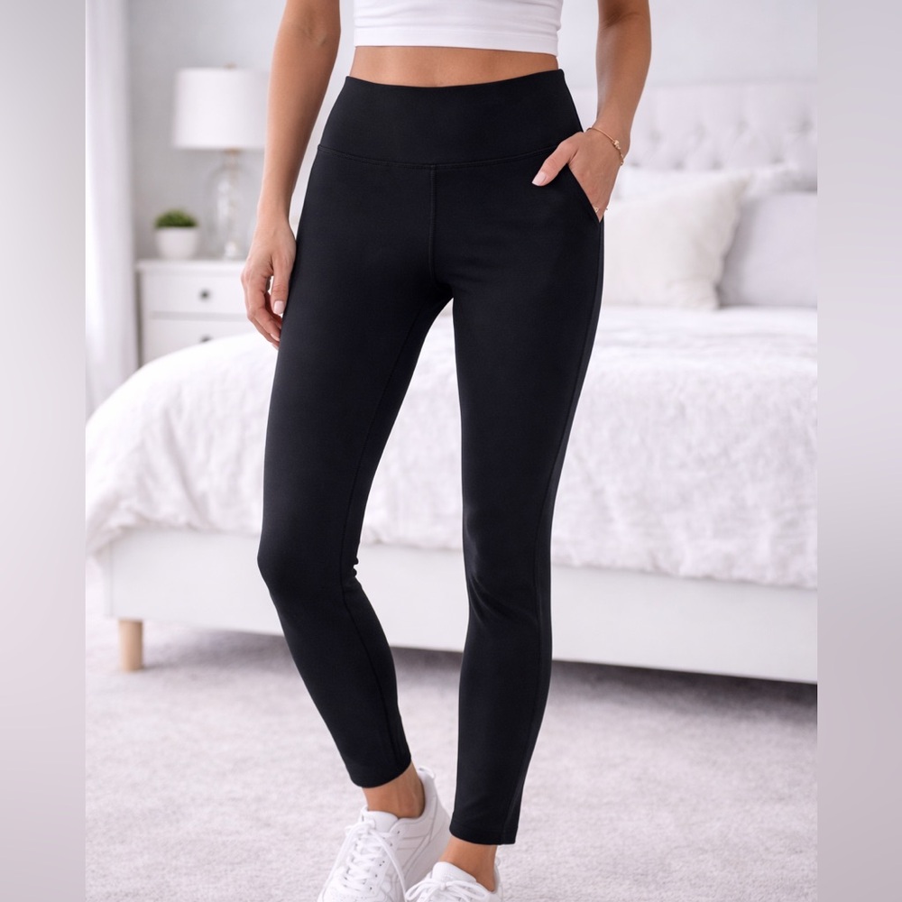 Athleta Salutation Stash Tight Medium Gray Powervita Yoga Leggings medium p
